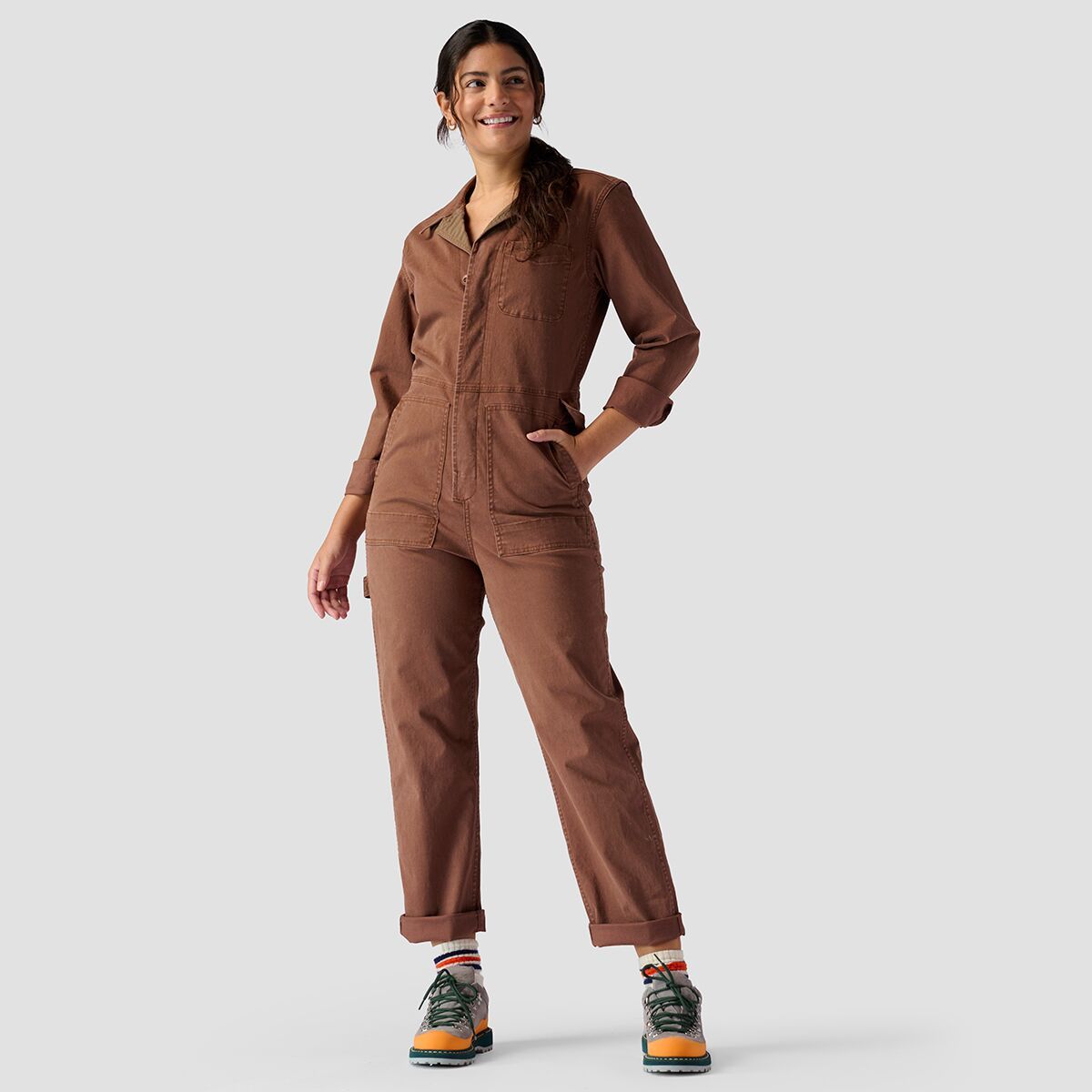 Stoic Long-Sleeve Venture Jumpsuit - Women's Downtown Brown, S