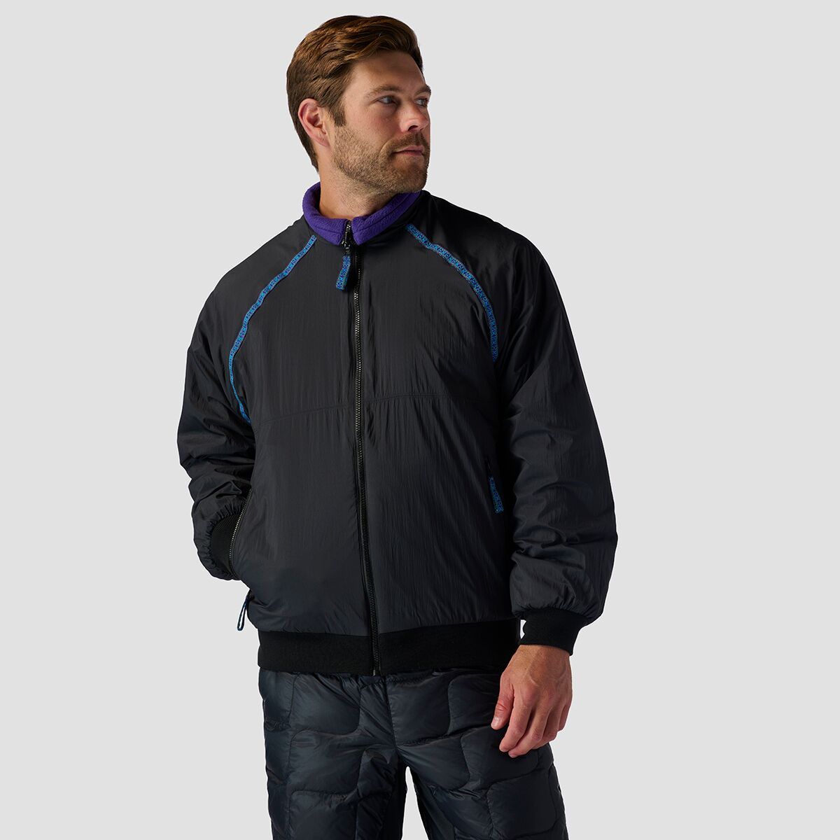 Image of Stoic Reversible Polar Fleece Full Zip - Men's Violet Indigo/Stretch Limo, XL