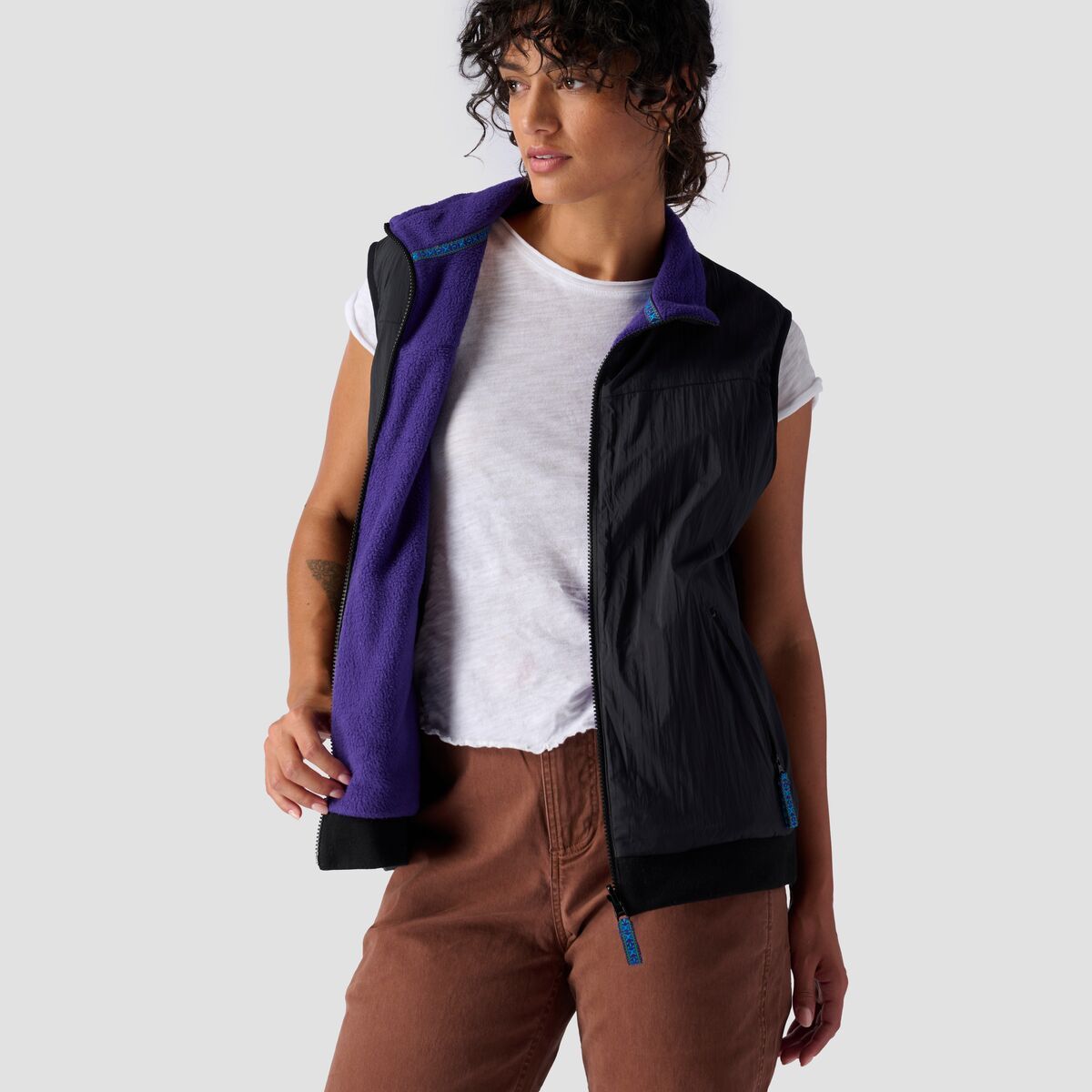Stoic Reversible Polar Fleece Vest - Women's Violet Indigo/Stretch Limo, XL