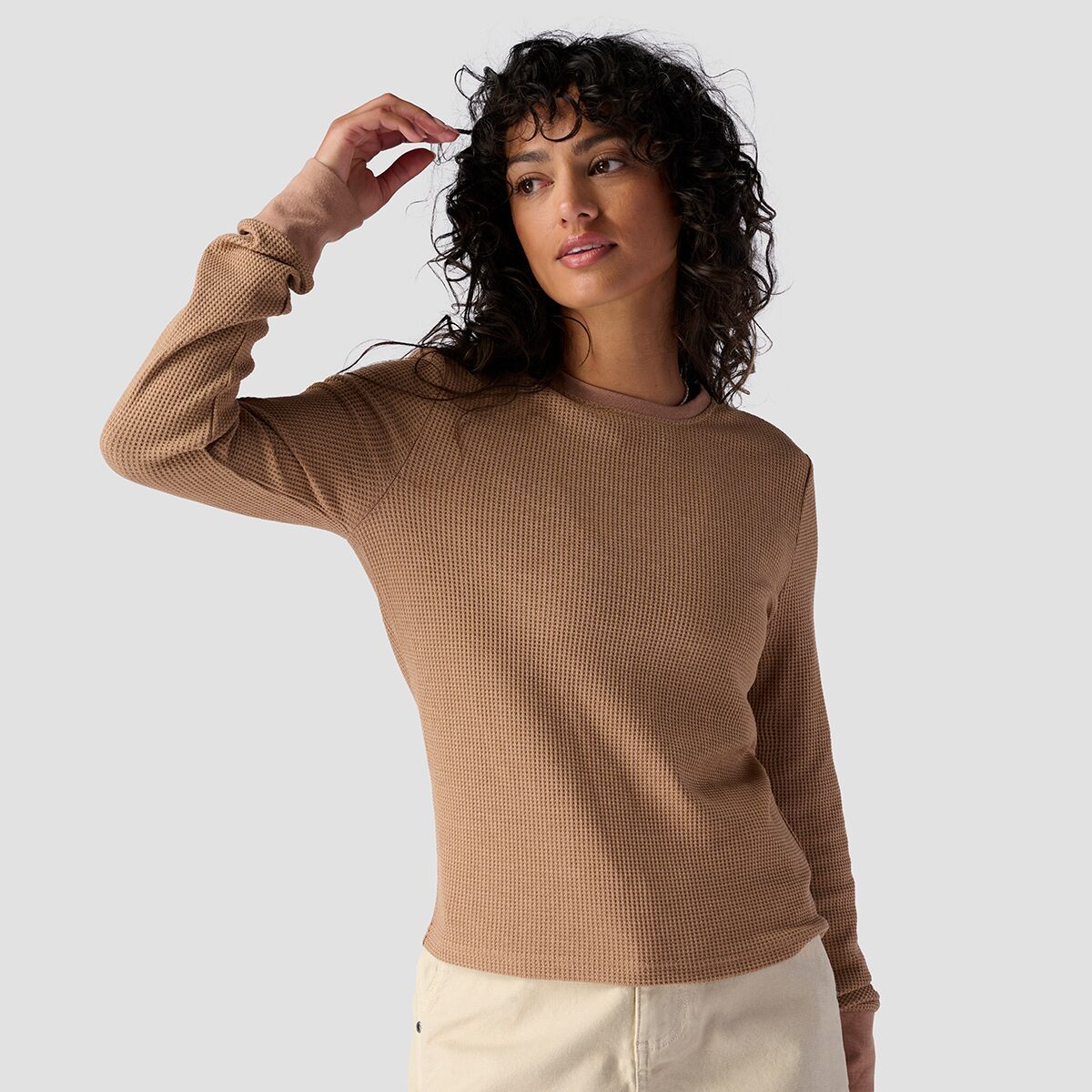 Stoic Wicking Waffle Long-Sleeve Crewneck - Women's Golden Brown, L