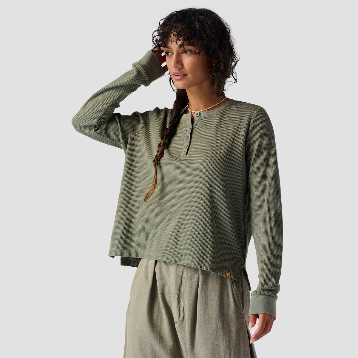 Stoic Wicking Waffle Long-Sleeve Henley - Women's Light Duffel Bag, XS