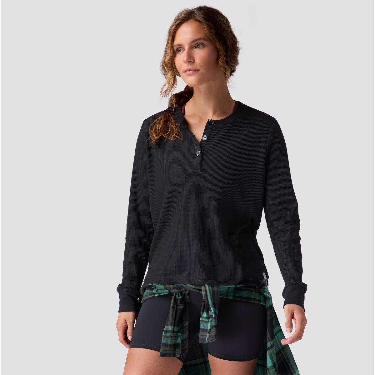 Stoic Stoic Wicking Waffle Long-Sleeve Henley - Women's Heathered Monument, M