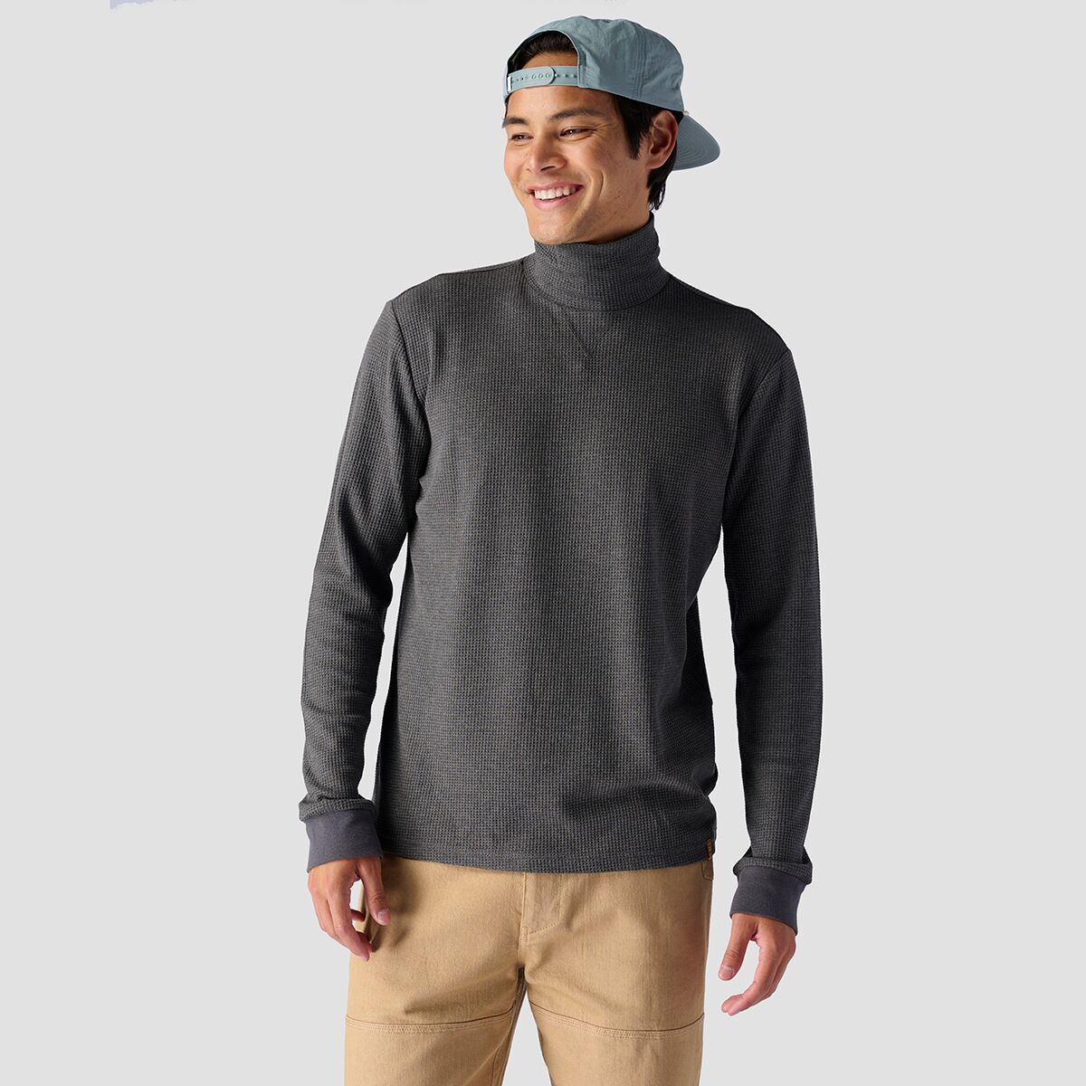 Stoic Wicking Waffle Long-Sleeve Turtleneck - Men's Dark Heather Grey, XL