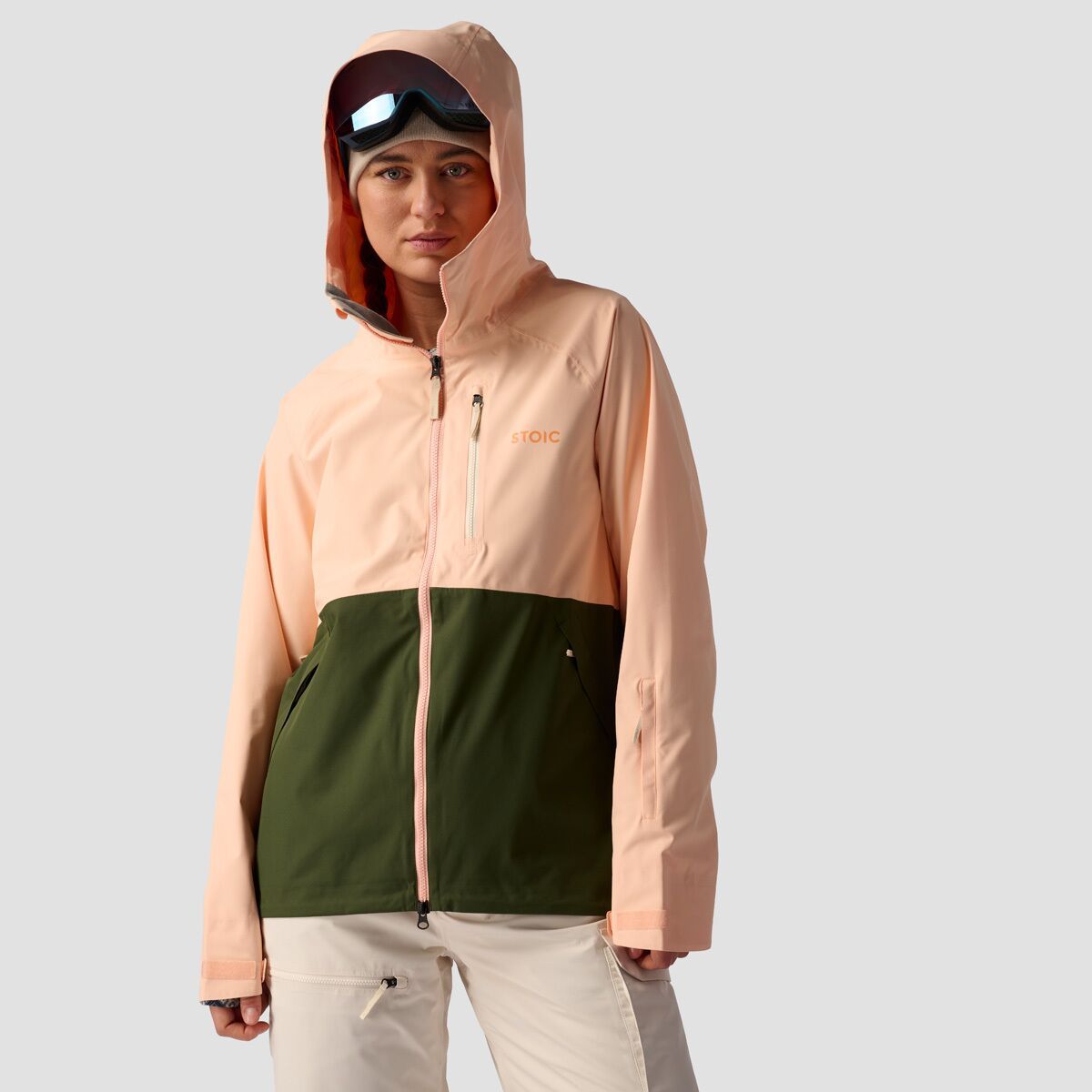 Stoic Shell Full-Zip Jacket 2.0 - Women's Peach Parfait/Duffel Bag, L