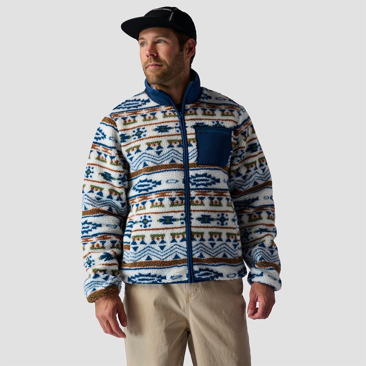 Stoic High Pile Printed Fleece Jacket - Men's Multicolor Western Print, XL