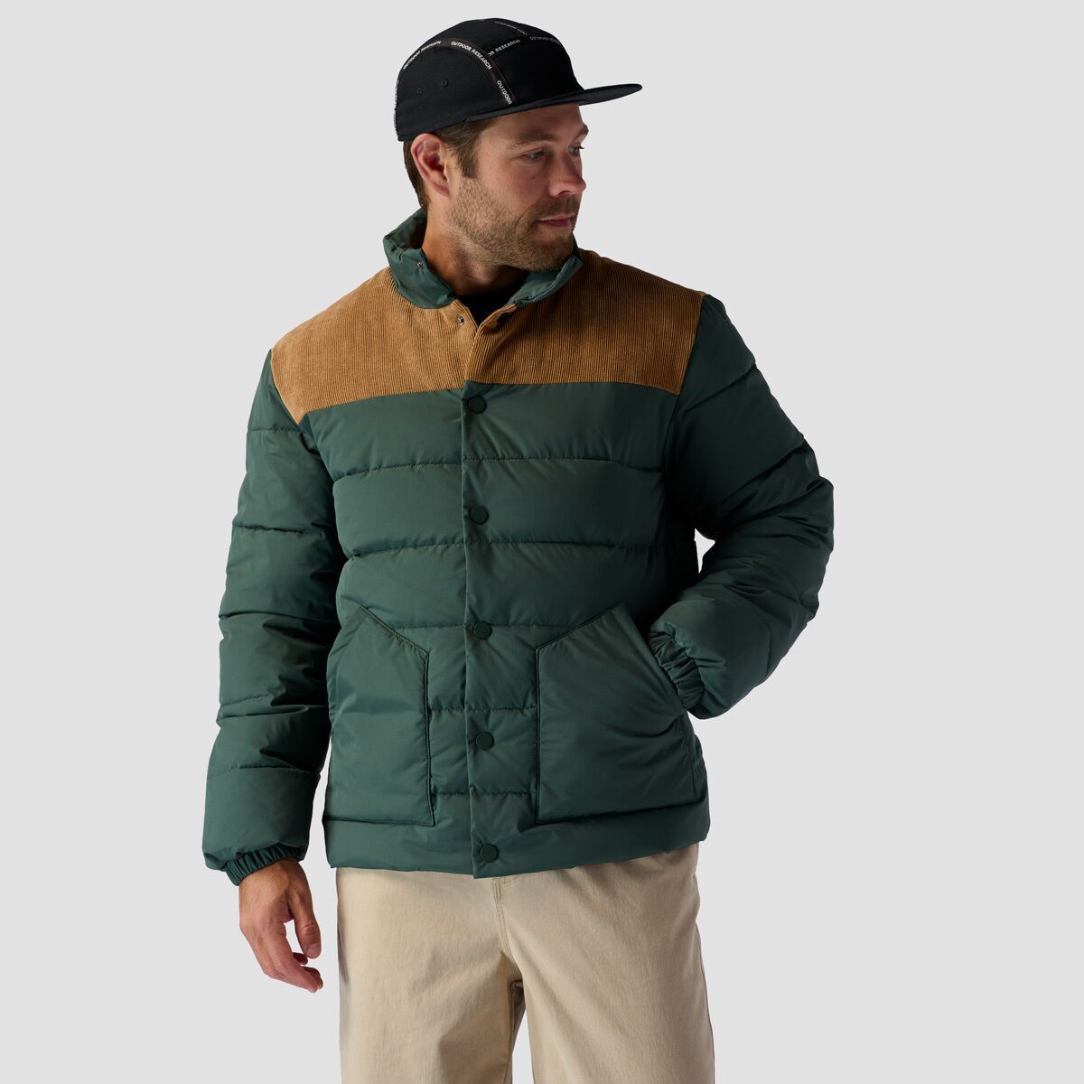 Stoic Snap Front Quilted Puffer - Men's Dark Forest, S