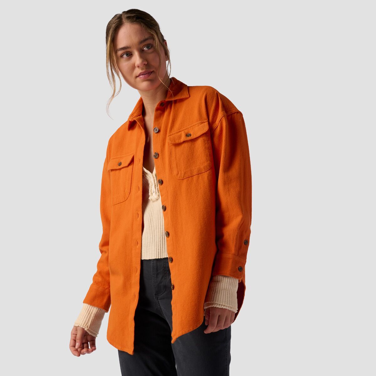 Stoic Tasha Oversized Brushed Flannel - Women's Rust, L