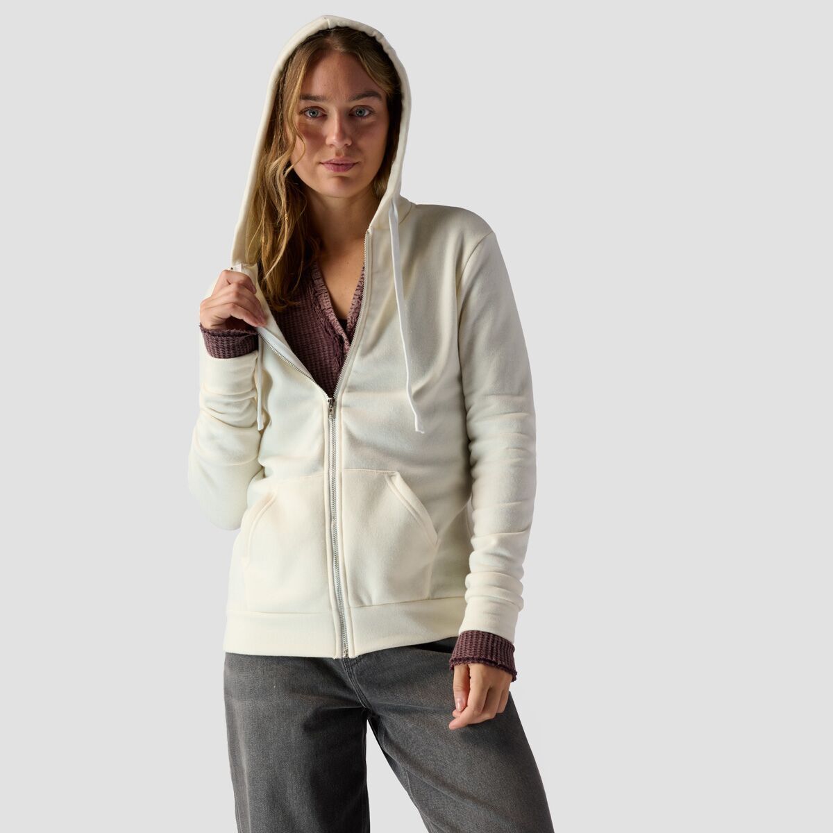 Stoic Boyfriend Full-Zip Hoodie - Women's Cream, L