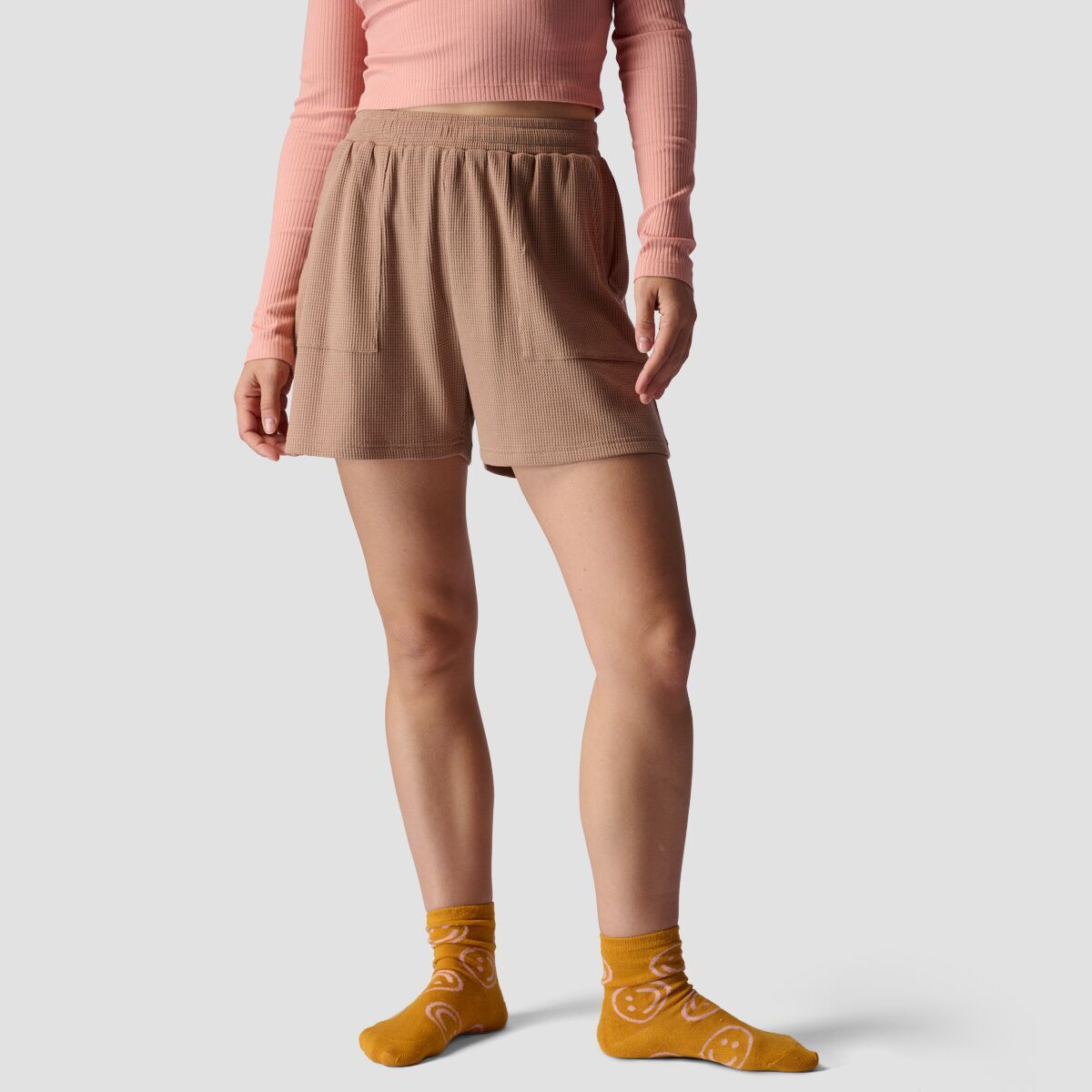 Stoic Wicking Waffle Short - Women's Golden Brown, L