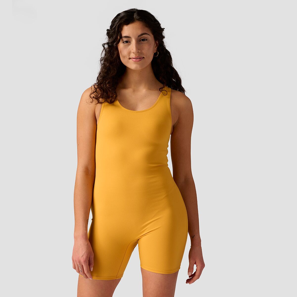 Image of Stoic Bike Short One-Piece - Women's Mineral Yellow, M
