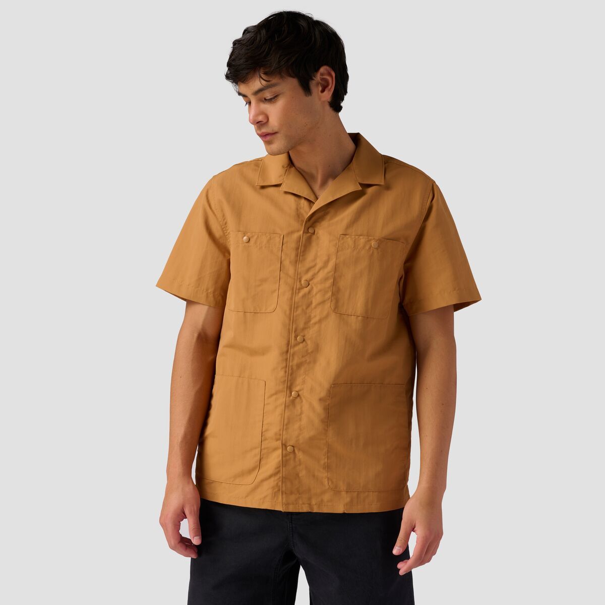 Stoic Utility Button Up Short-Sleeve Shirt - Men's Brown Sugar, XXL