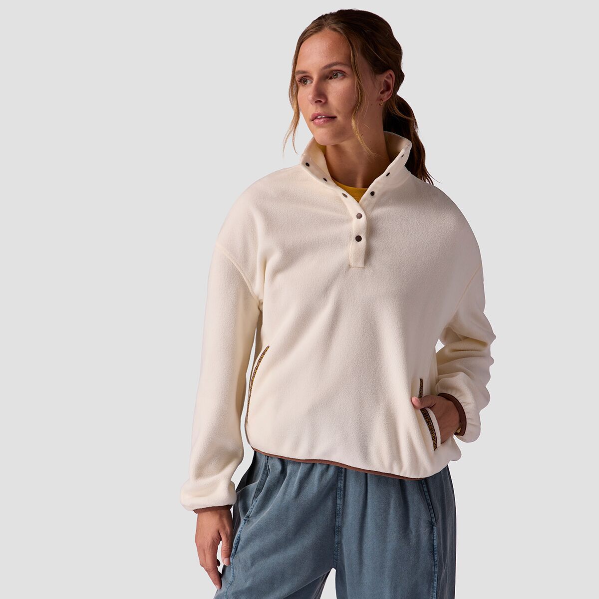 Image of Stoic Chelsea Fleece Pullover - Women's Egret, XL
