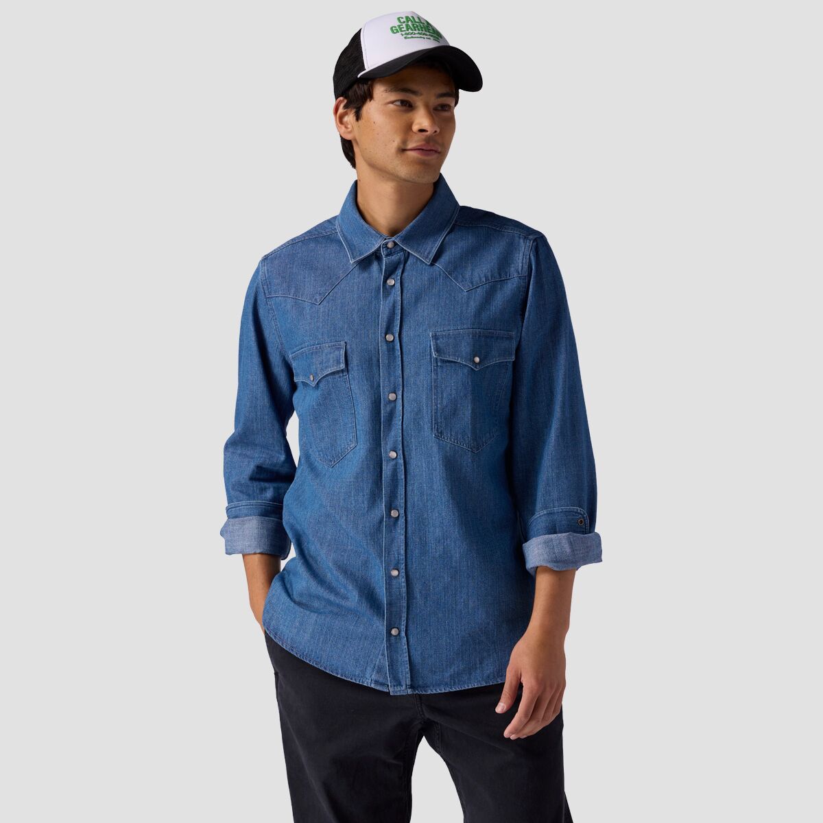 Stoic Western Chambray Buttondown - Men's Brandy Blue, M