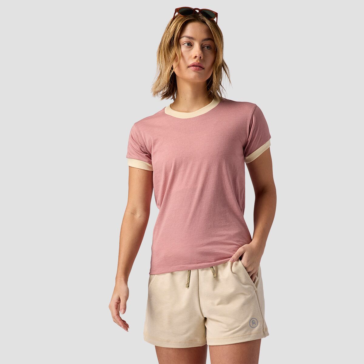 Stoic Ringer Short-Sleeve T-Shirt - Women's Heather Coconut/Cream, XS