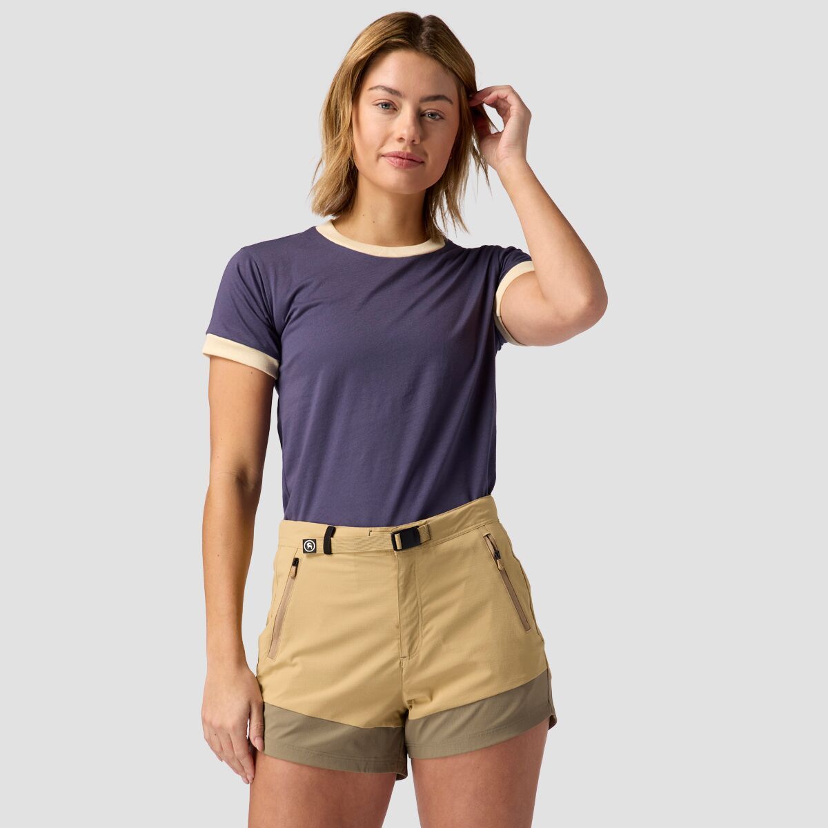 Stoic Ringer Short-Sleeve T-Shirt - Women's Navy/Cream, XS