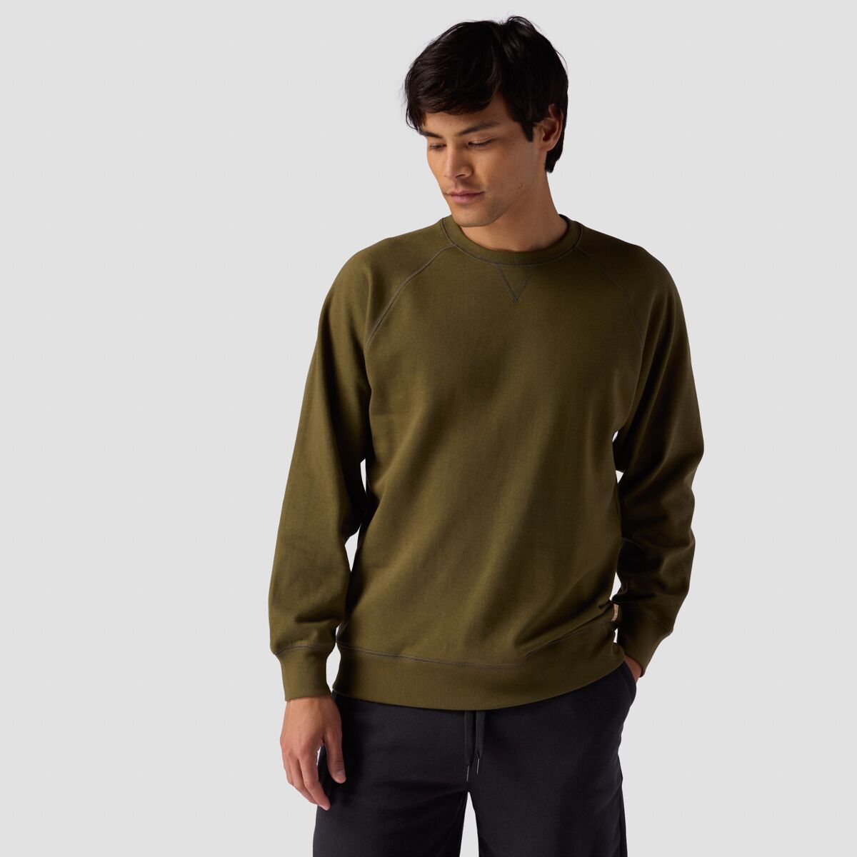 Stoic Vintage Gym Crewneck Sweatshirt - Men's Dark Olive, M