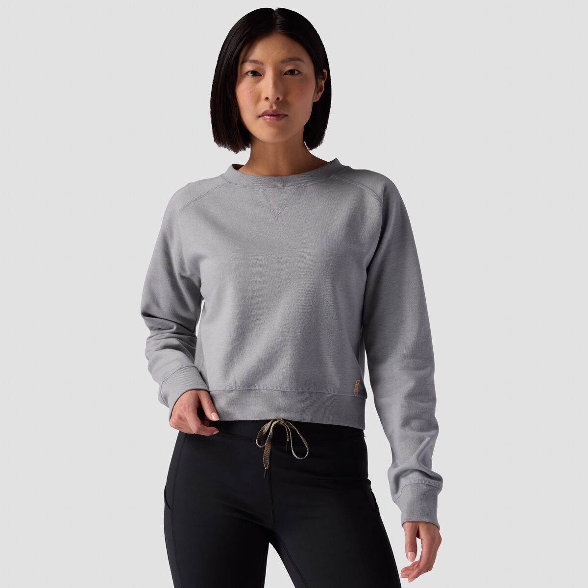 Stoic Vintage Gym Cropped Crew Sweatshirt - Women's Heathered Monument, M