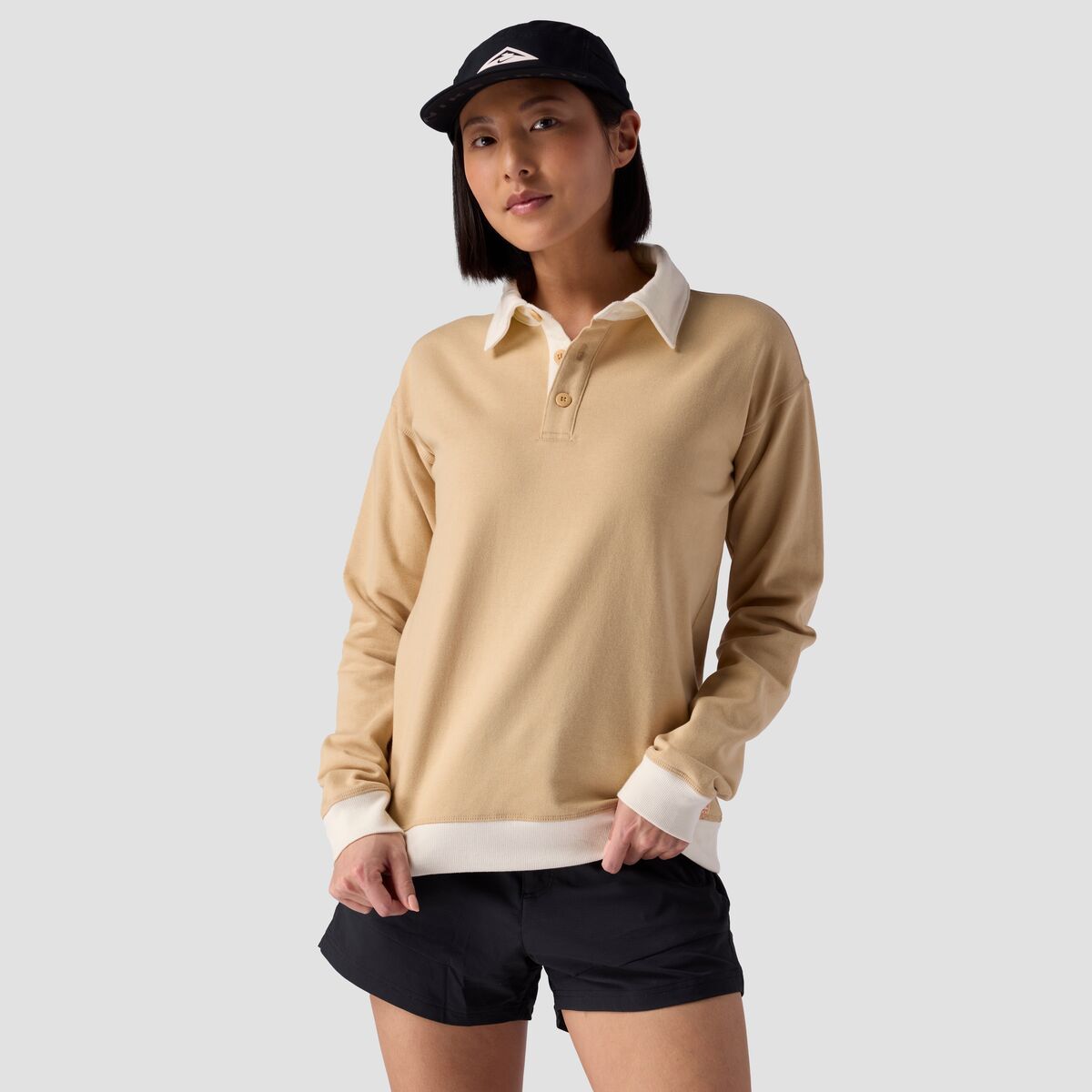 Stoic Vintage Gym Rugby Sweatshirt - Women's Taos Taupe, S
