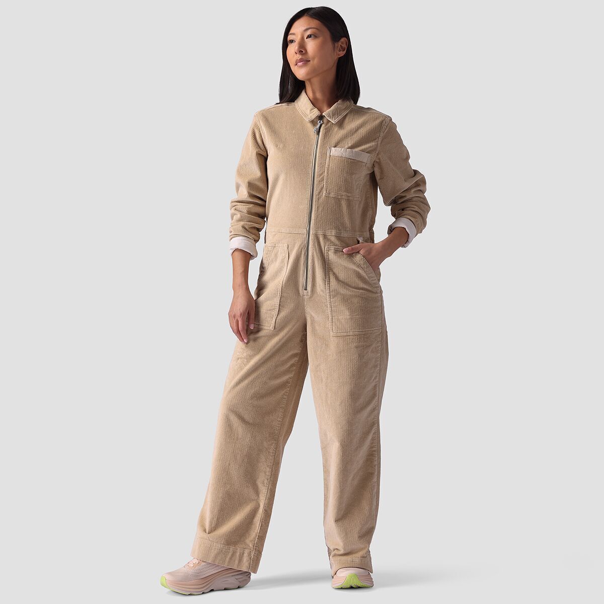 Stoic Wide Leg Corduroy Jumpsuit - Women's Desert Egret, XS