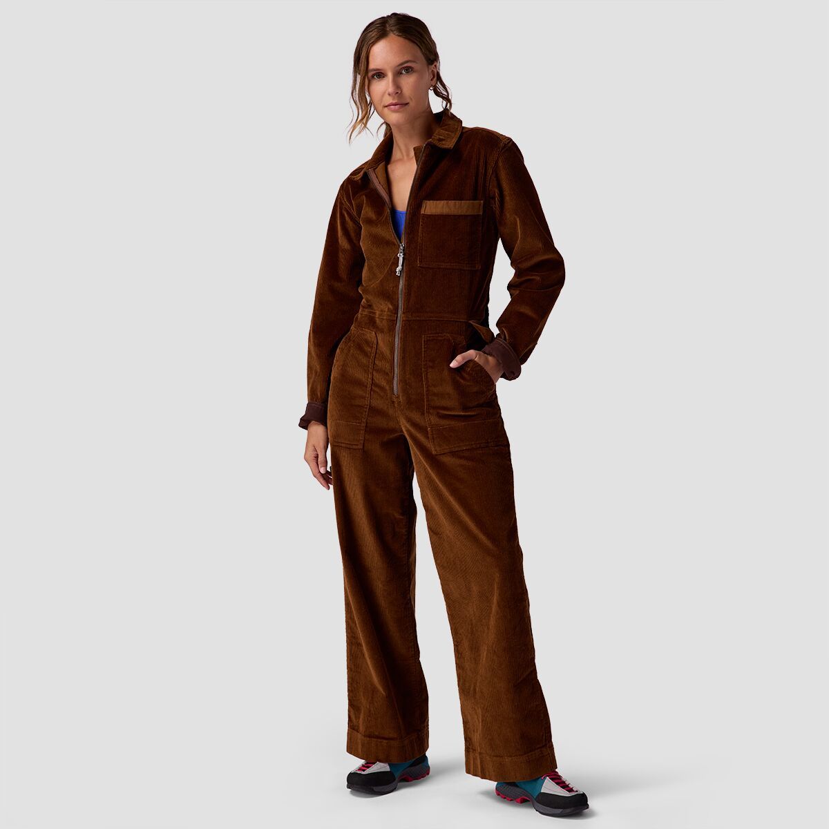Stoic Wide Leg Corduroy Jumpsuit - Women's Potting Soil, M