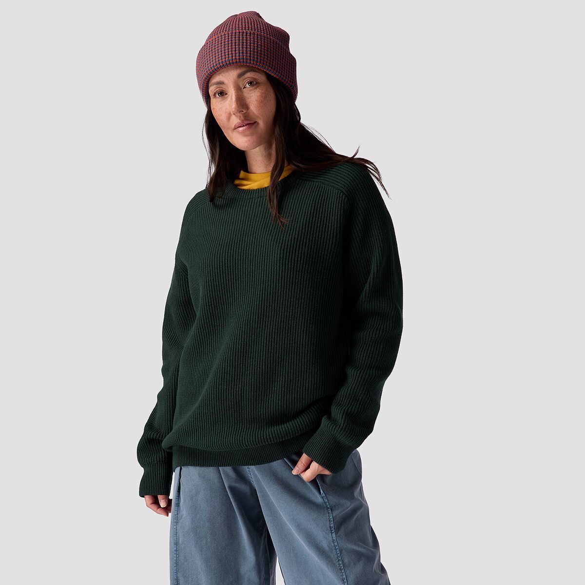 Stoic Oversized Cotton Fisherman's Sweater - Women's Scarab, XS