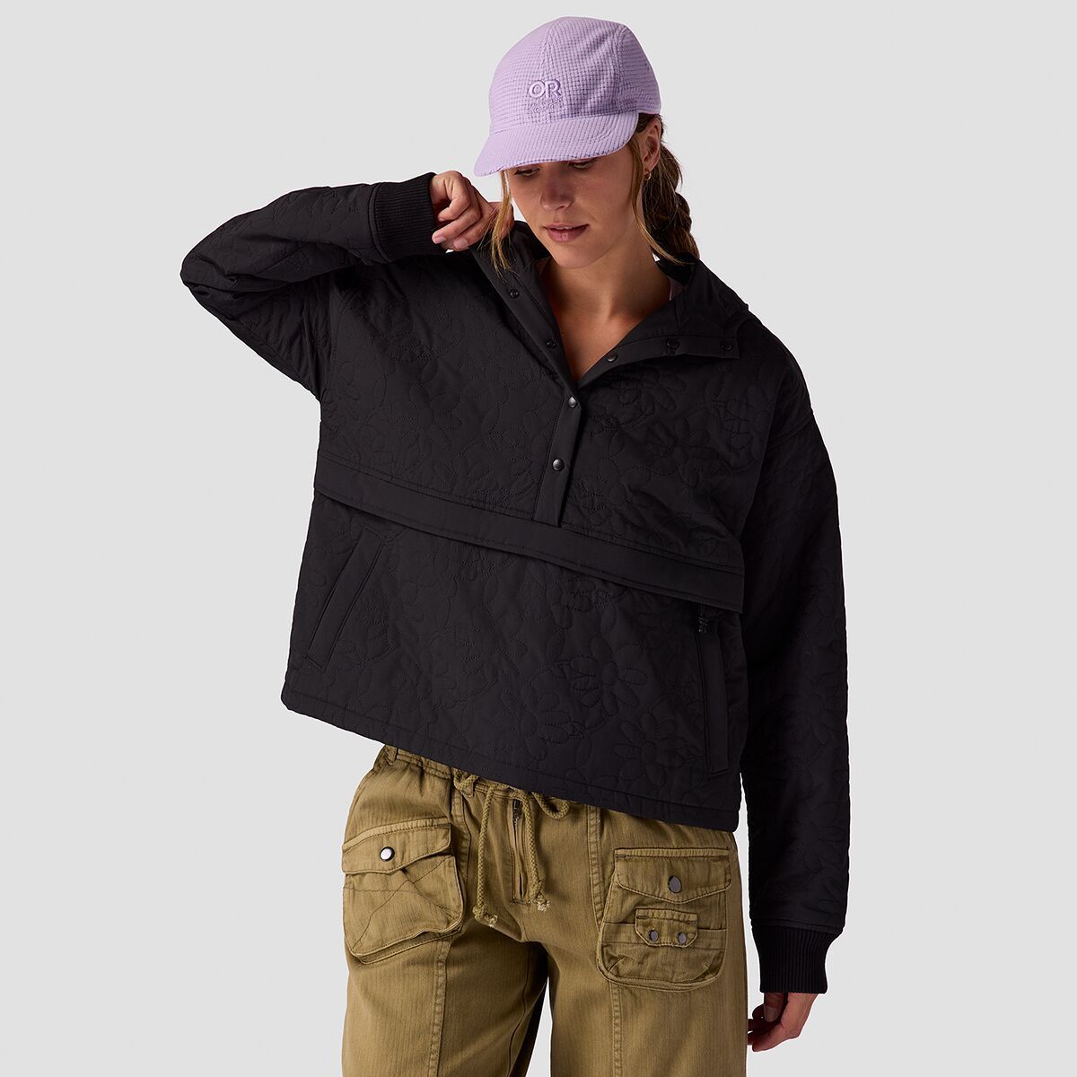 Image of Stoic Daisy Quilted Pullover - Women's Stretch Limo, XS