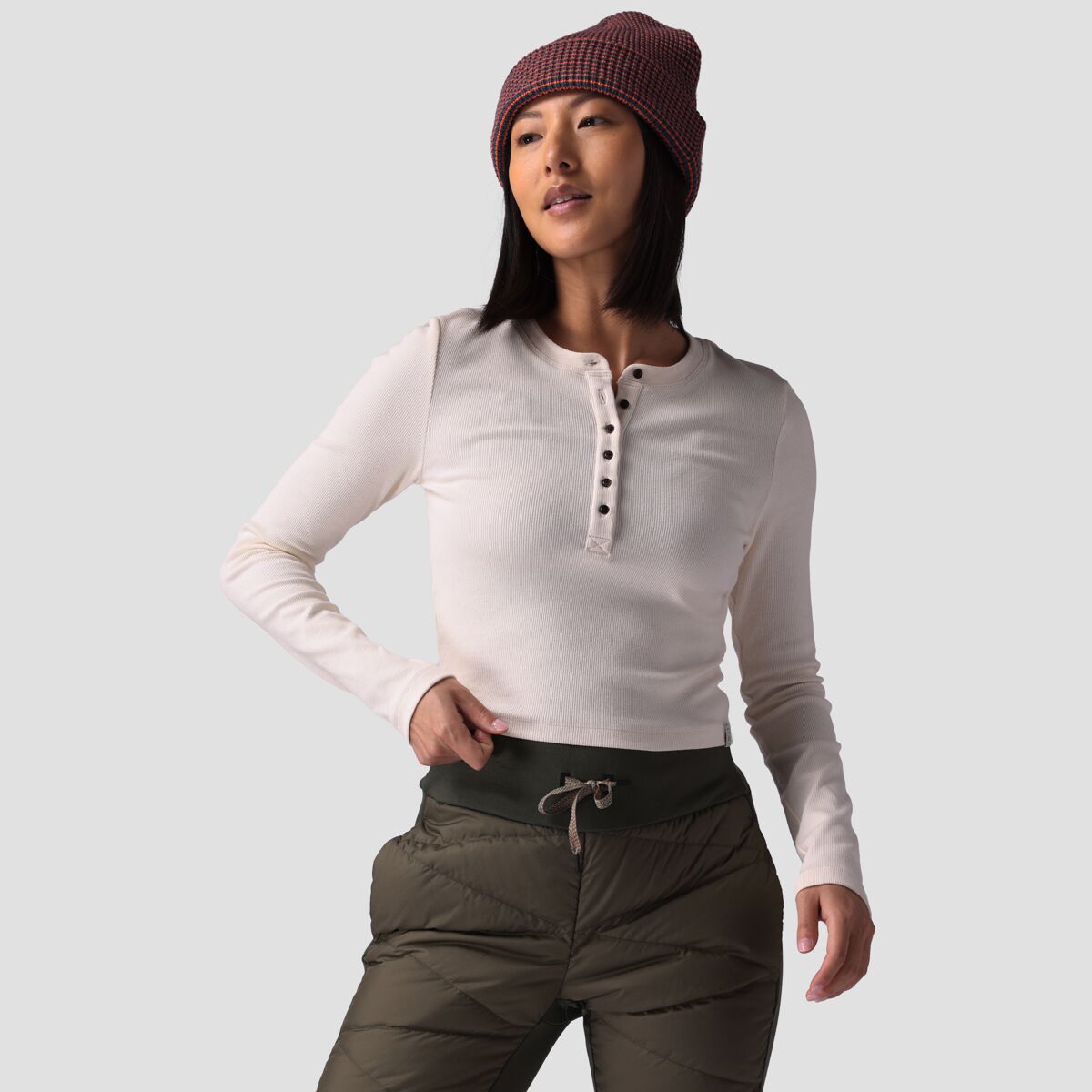 Stoic Stoic Ribbed Long-Sleeve Henley - Women's Egret, S