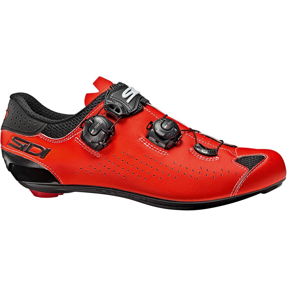 Sidi Genius 10 Cycling Shoe - Men's Black/Red Fluo, 48.0