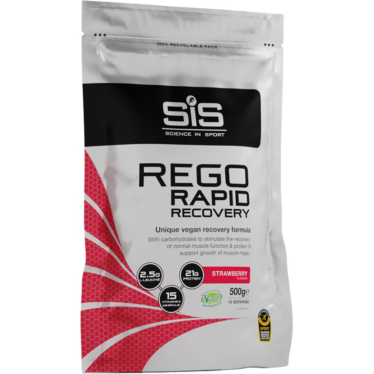 Image of Science in Sport Rego Rapid Recovery Powder Strawberry, 500g, 10 servings