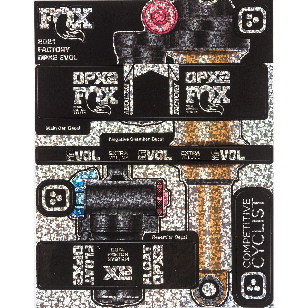 Image of Stikrd Fox DPX2 Decal Kit Glitter Bomb, One Size