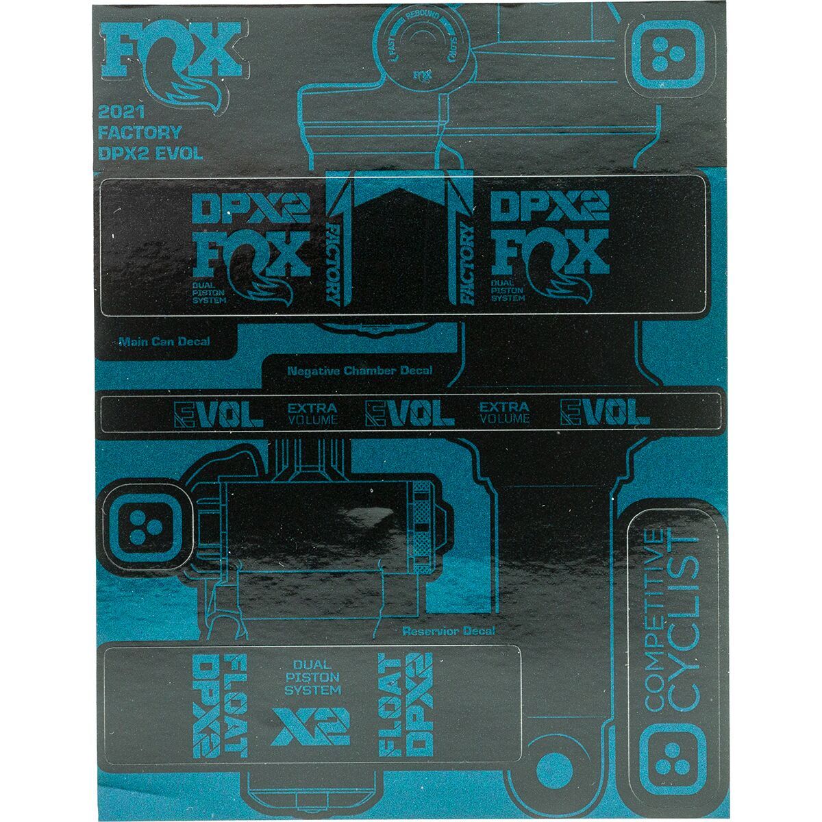 Stikrd Fox DPX2 Decal Kit Midnight Chameleon, One Size