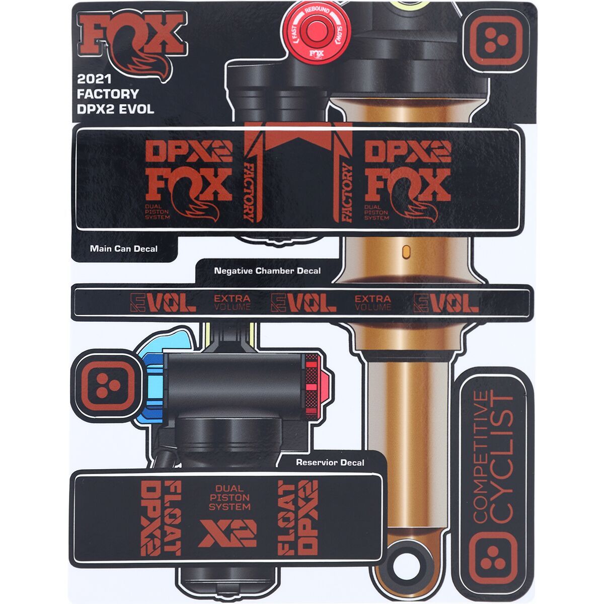 Image of Stikrd Fox DPX2 Decal Kit Yeti Brick, One Size