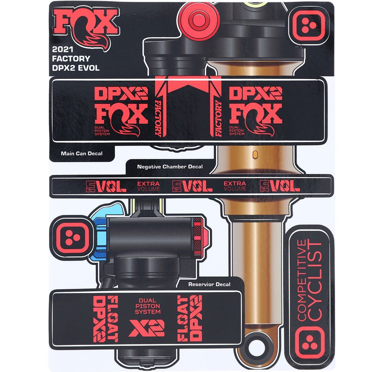 Image of Stikrd Fox DPX2 Decal Kit Yeti Watermelon, One Size