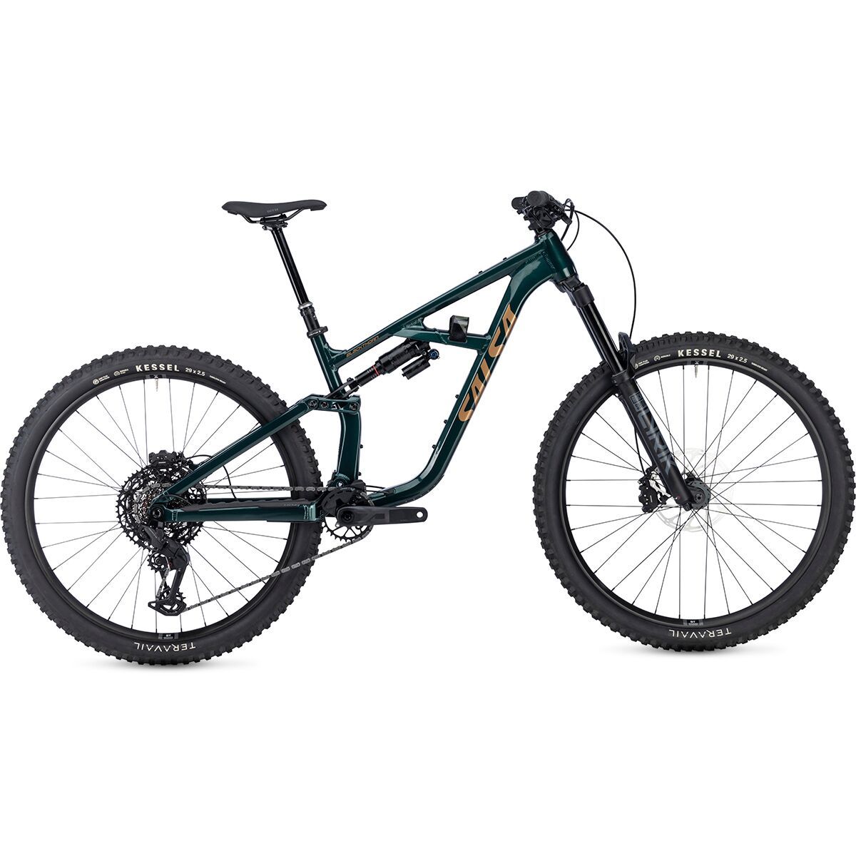 Image of Salsa Blackthorn 145 Eagle 70 Mountain Bike Black Spruce, L