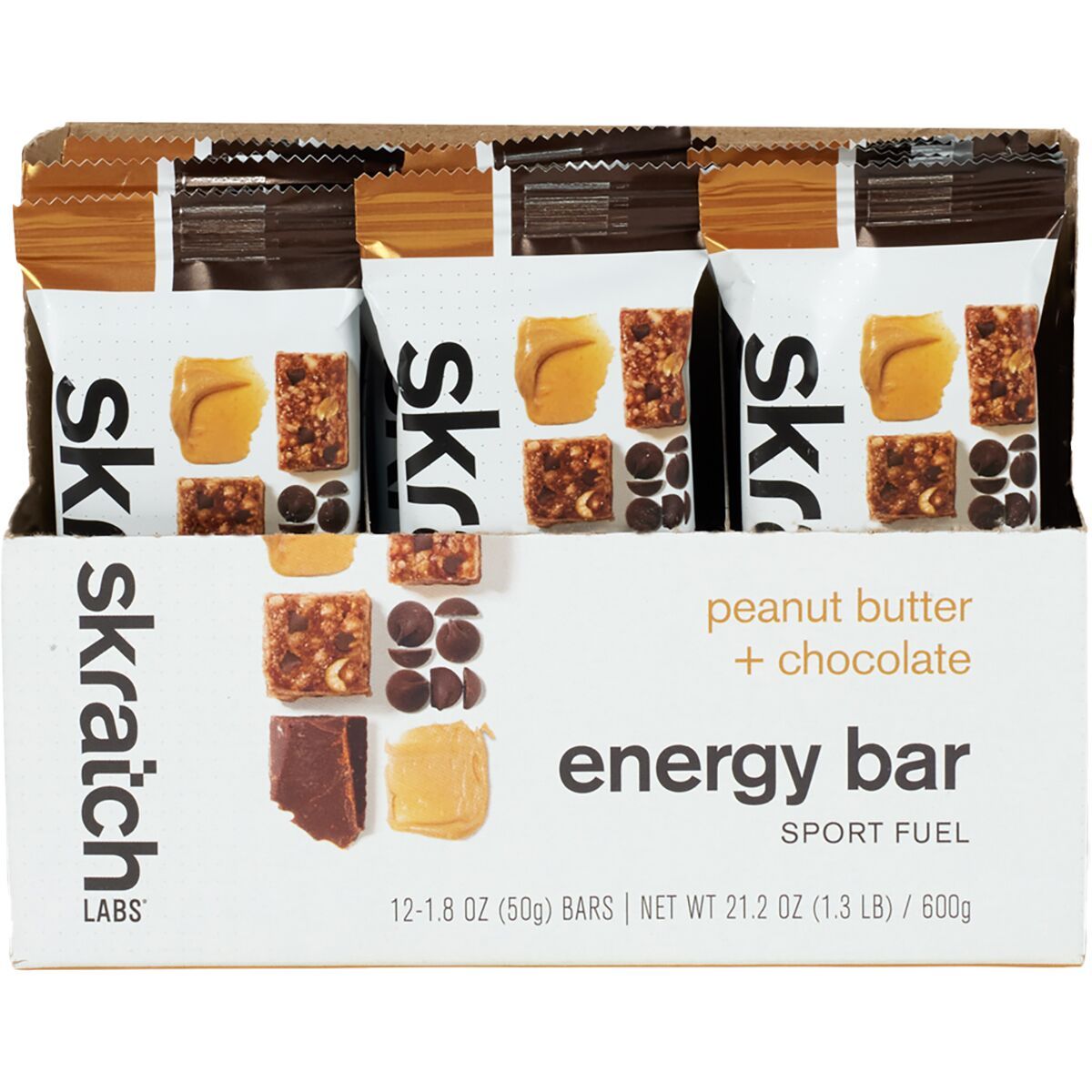 Image of Skratch Labs Energy Bar Sport Fuel -12-Pack Peanut Butter + Chocolate, 12 Pack