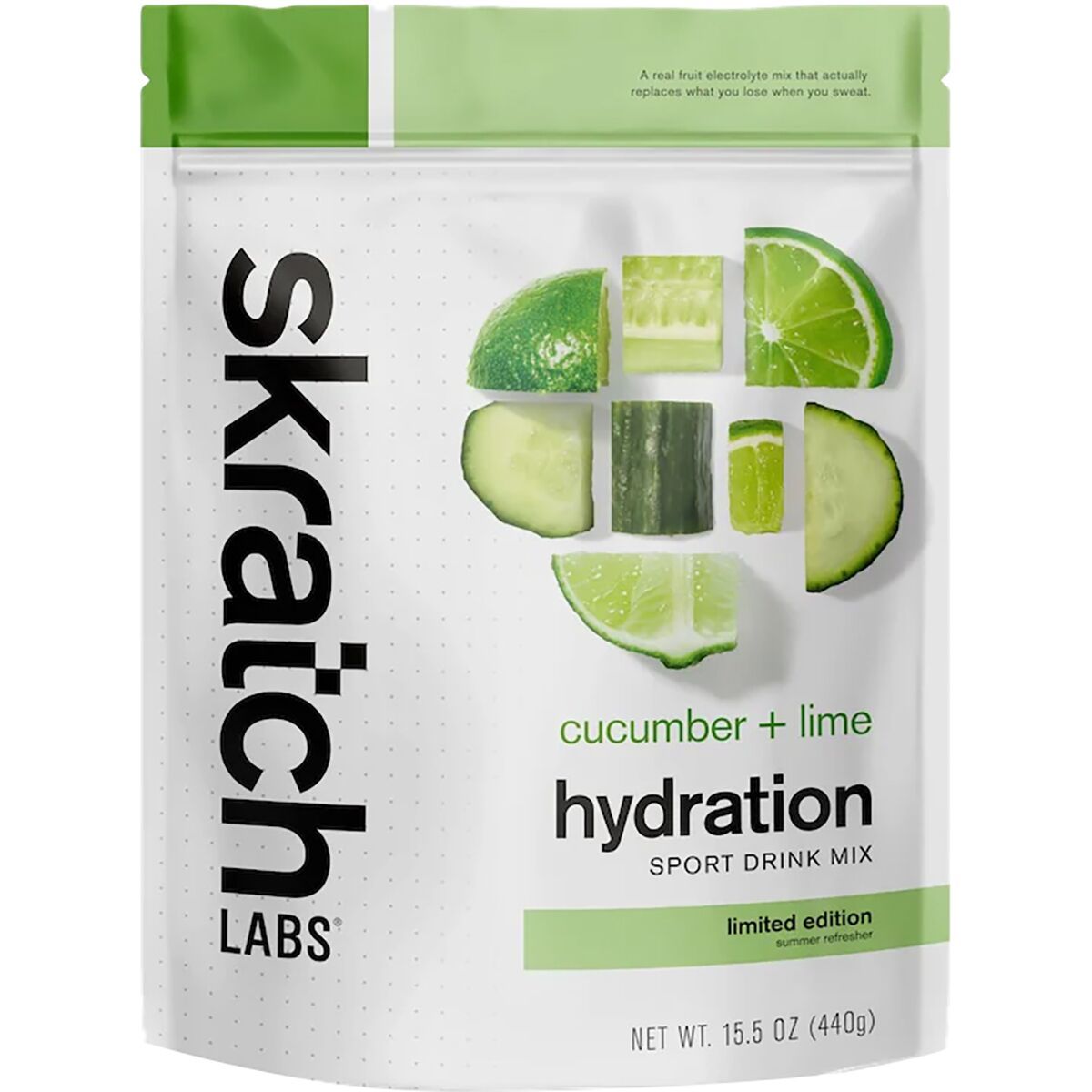 Image of Skratch Labs Hydration Sport Drink Mix - 20-Serving Bag Cucumber + Lime, 20-Serving Resealable Pouch
