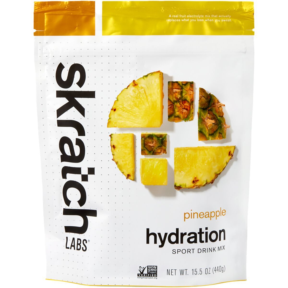 Image of Skratch Labs Hydration Sport Drink Mix - 20-Serving Bag Pineapples, 20-Serving Resealable Pouch
