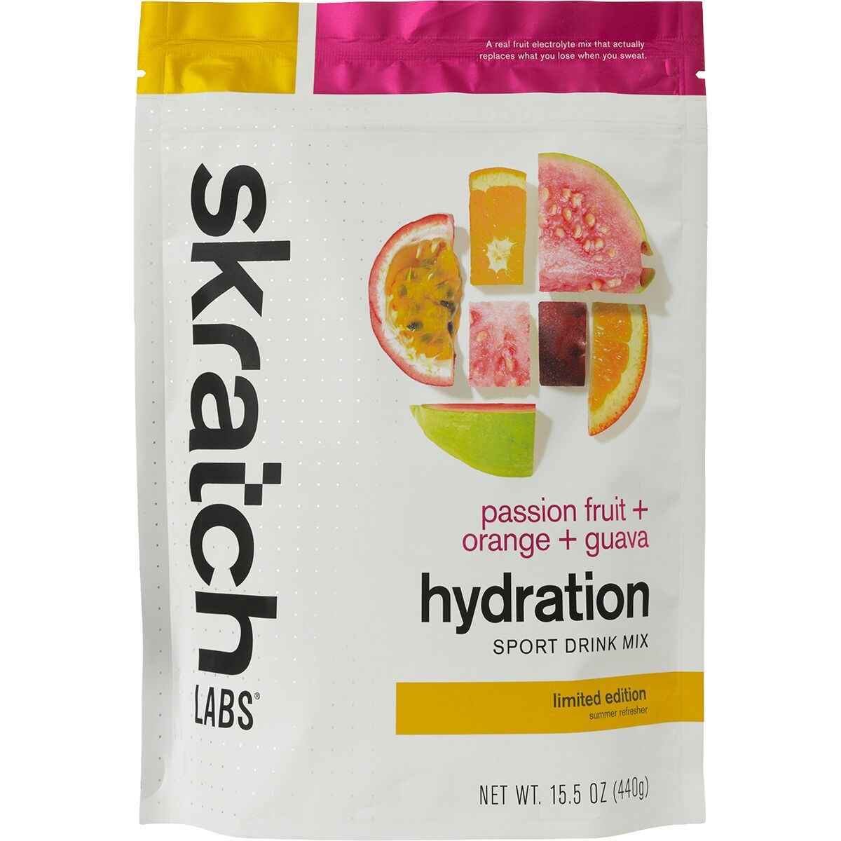 Image of Skratch Labs Hydration Sport Drink Mix - 20-Serving Bag Passion Fruit Orange Guava, 20-Serving Resealable Pouch