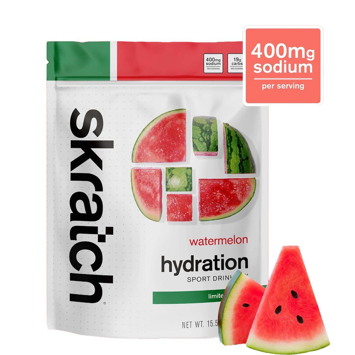 Image of Skratch Labs Hydration Sport Drink Mix - 20-Serving Bag Watermelon, 20-Serving Resealable Pouch