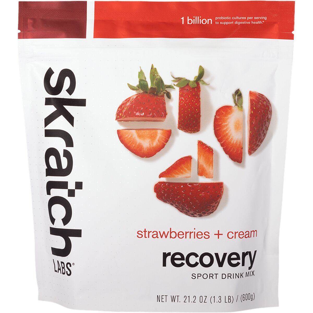 Image of Skratch Labs Recovery Sport Drink Mix - 12-Serving Bag Strawberries + Cream, 12 serving resealable bag