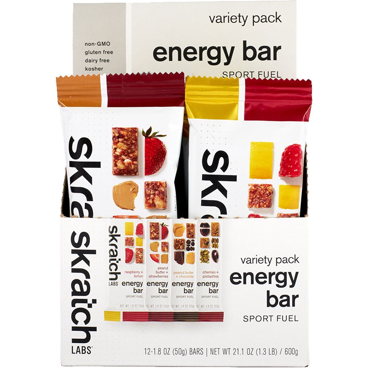 Image of Skratch Labs Energy Bar Sport Fuel Variety Pack Almond Chocolate Chip/Cherry Pistachio, 12 pack