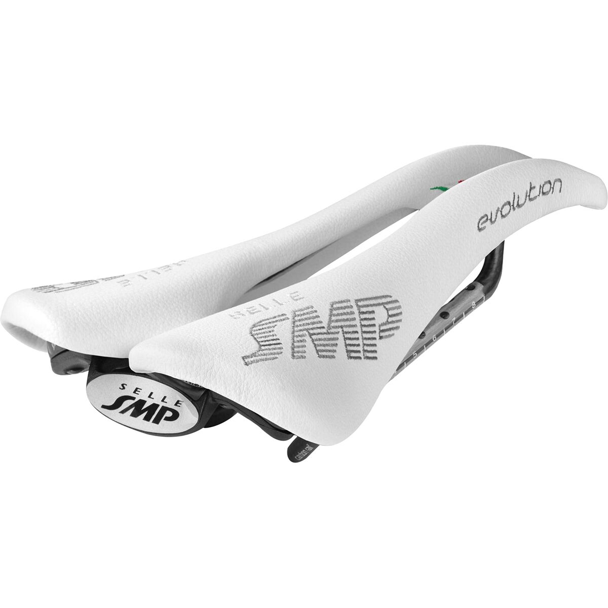 Image of Selle SMP Evolution Carbon Rail Saddle White, 129mm