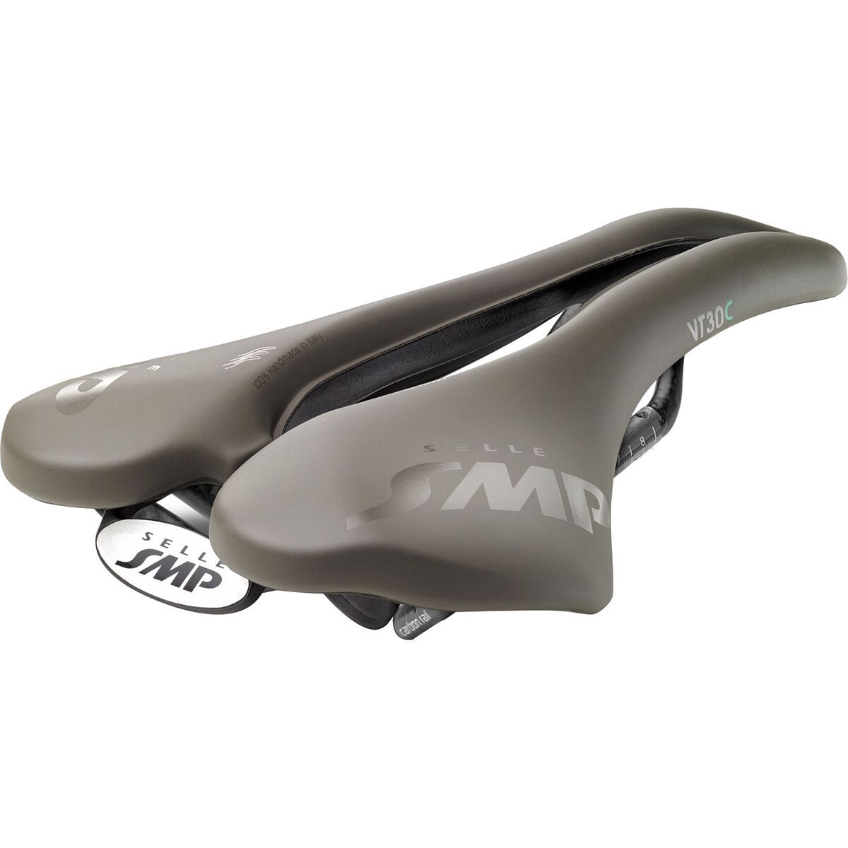 Image of Selle SMP VT30 C Carbon Saddle Grey-Brown Gravel, 155mm