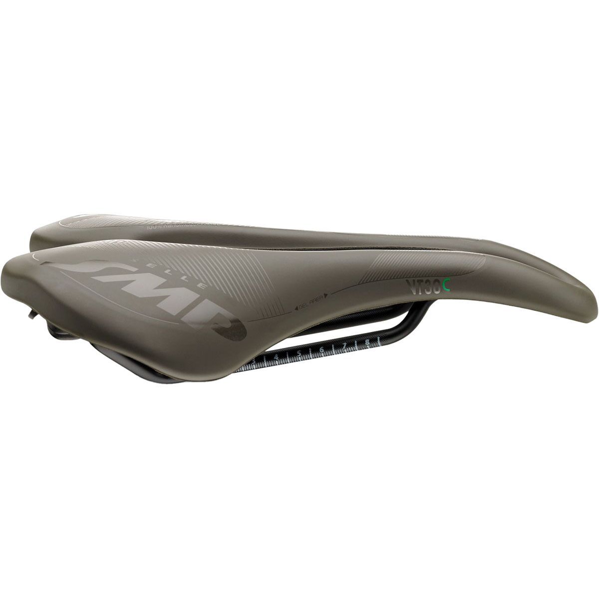 Image of Selle SMP VT30C-Gel with Carbon Rail Saddle Grey-Brown Gravel, 155mm