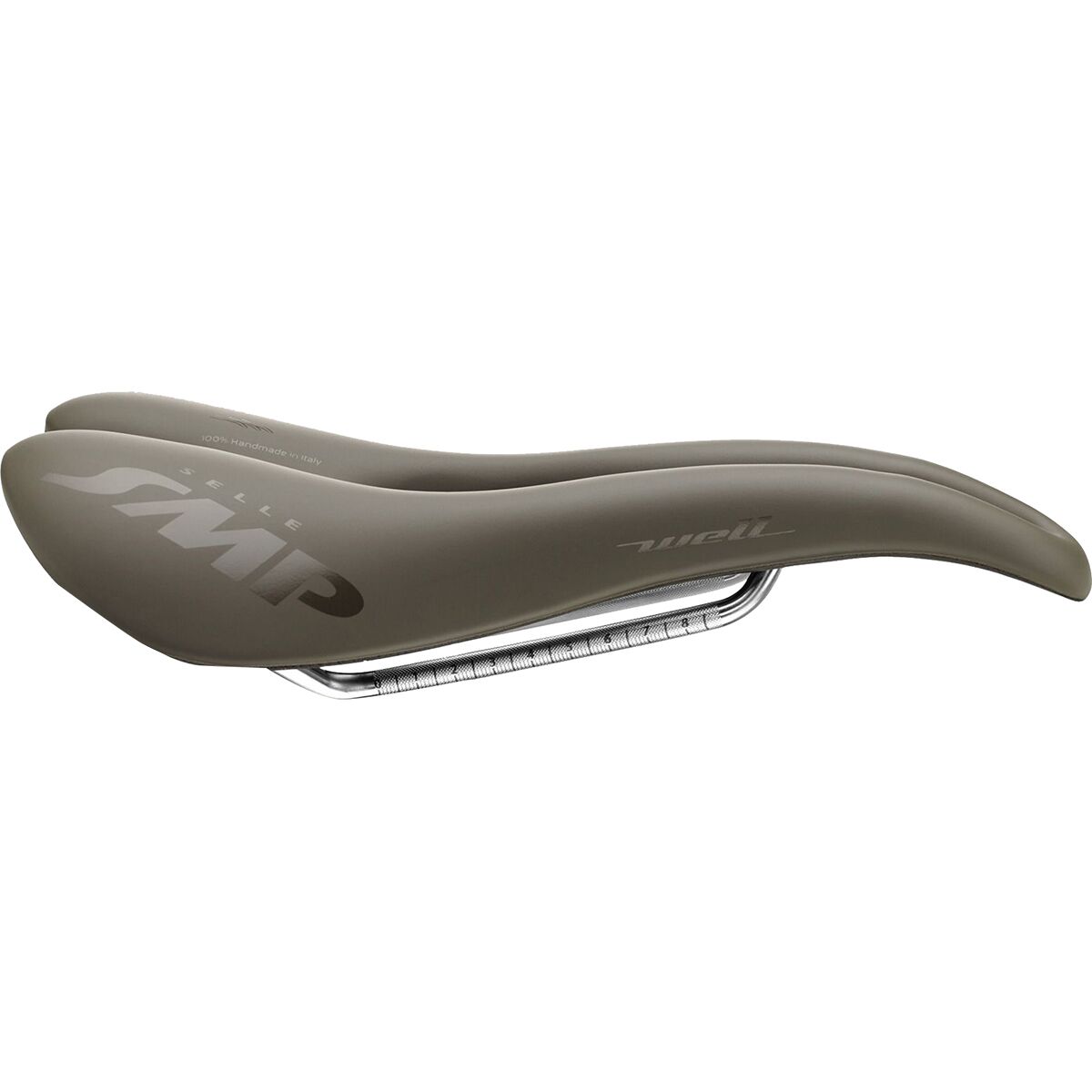 Image of Selle SMP Well with Carbon Rail Saddle Grey-Brown Gravel, 144mm