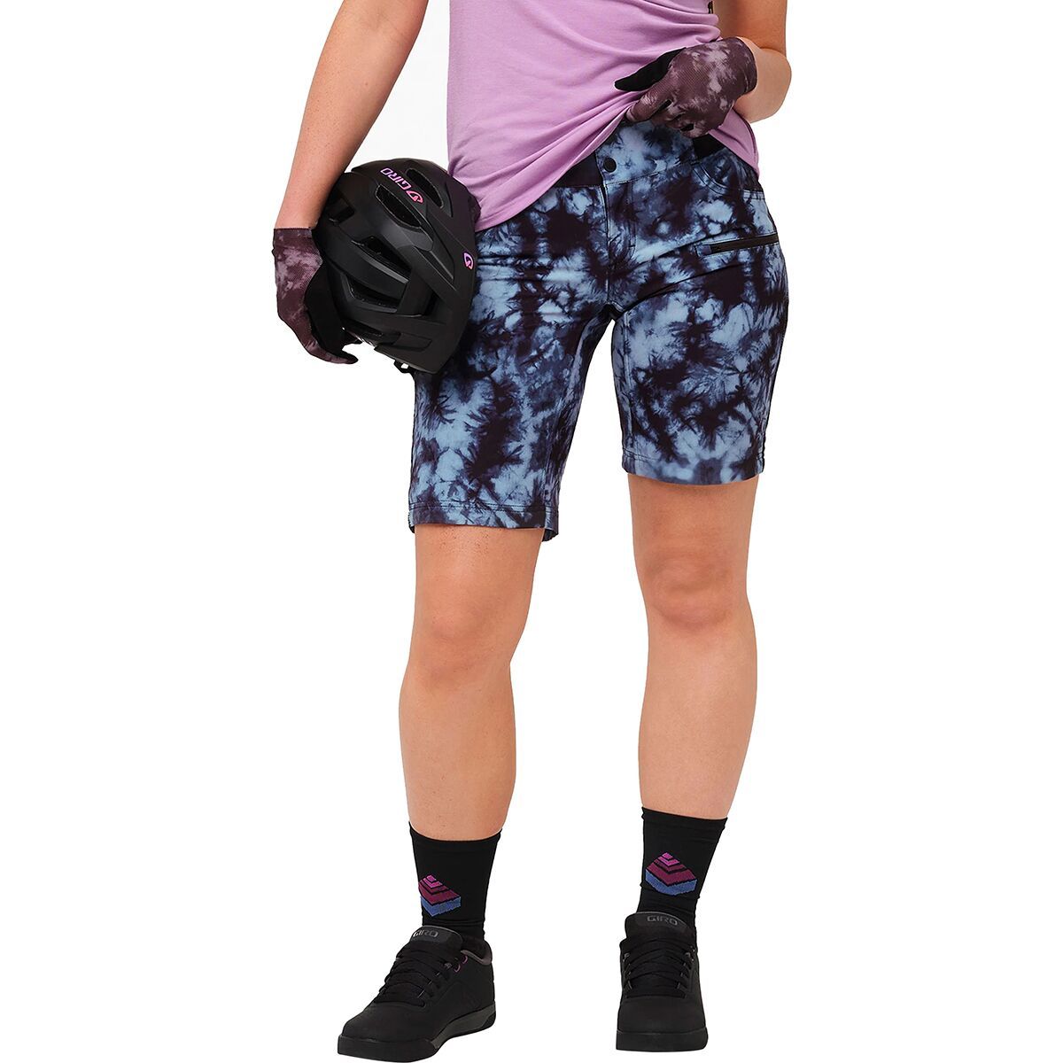 Image of SHREDLY All Time - Zipper Snap Mid-Rise 11in Short - Women's Graphite Tie Dye, 0