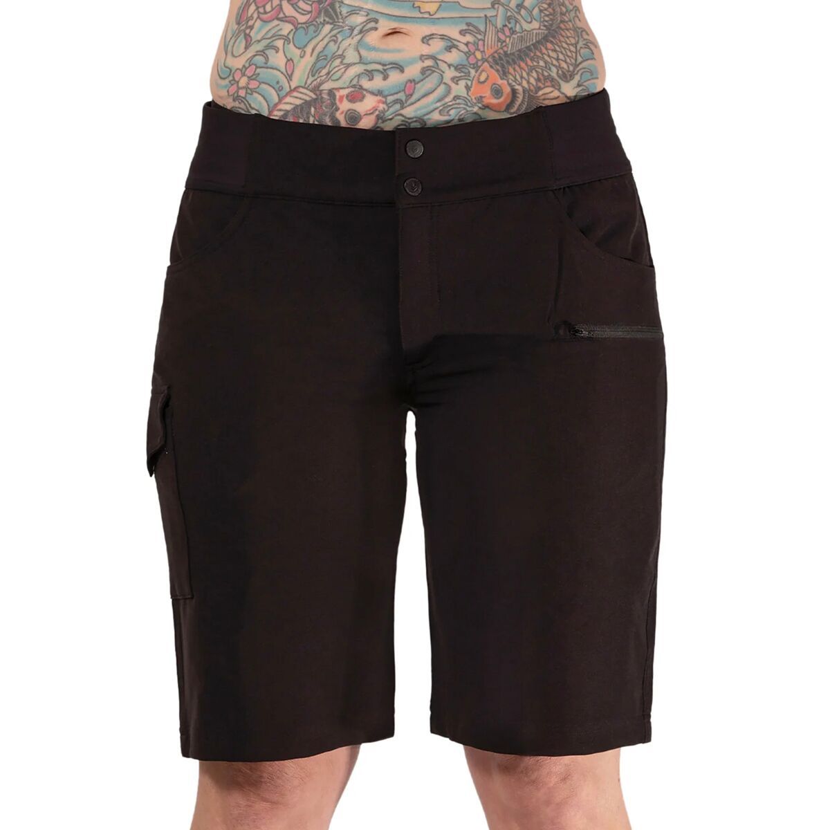 Image of SHREDLY All Time - Zipper Snap Mid-Rise 11in Short - Women's Noir, 4