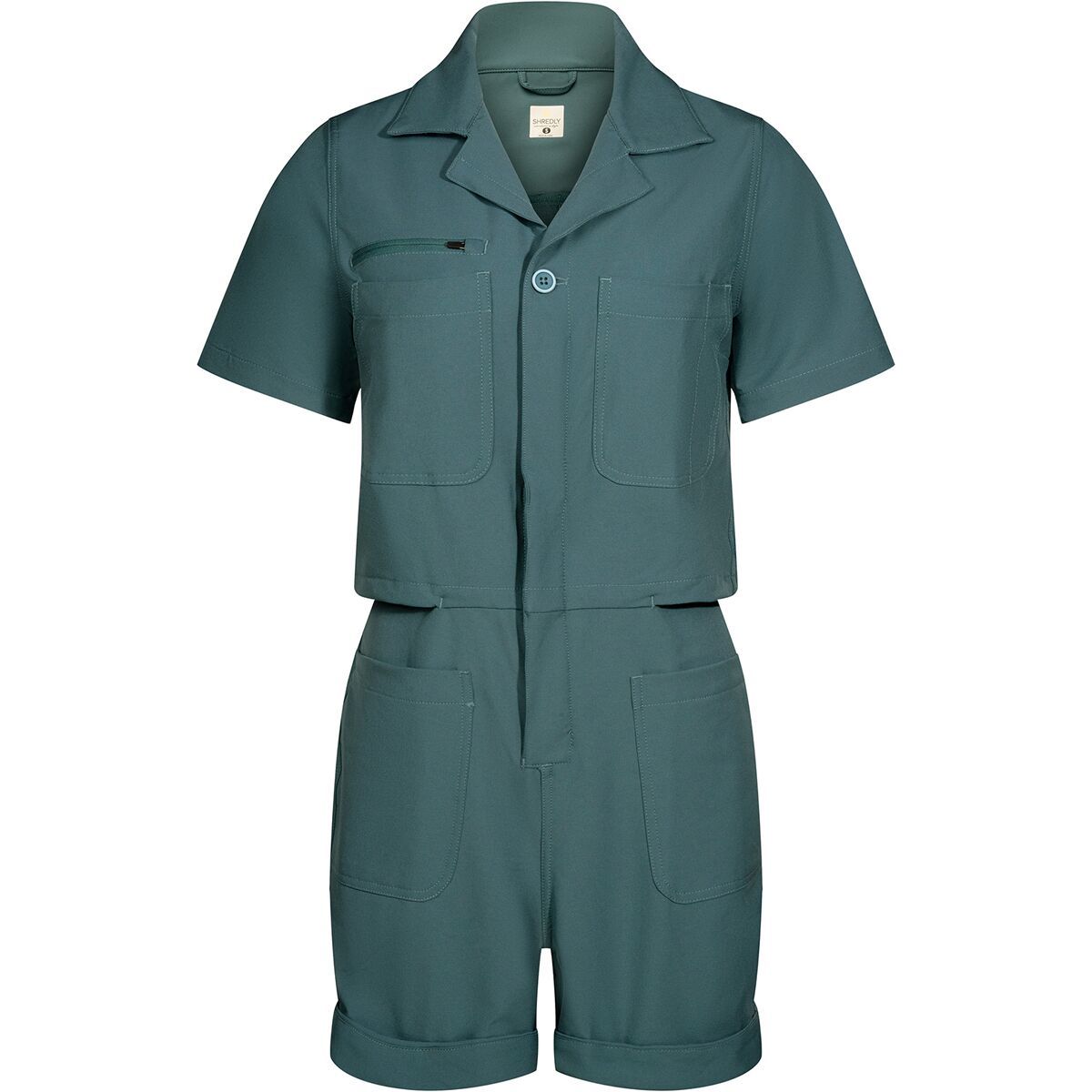 Image of SHREDLY Droptail Trail Romper Deep Sea Green, XS