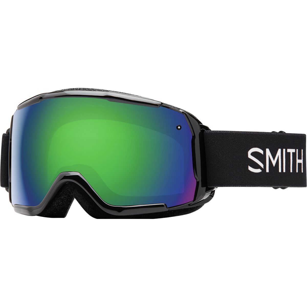 Image of Smith Grom ChromaPop Goggles - Kids' Black/Green Sol-x Mir/No Extra Lens, One Size