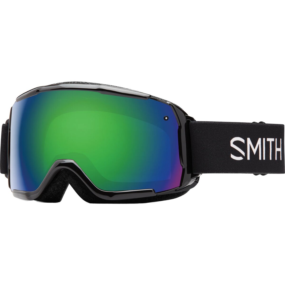 Image of Smith Grom ChromaPop Goggles - Kids' Black/Green Sol-X Mirror, One Size